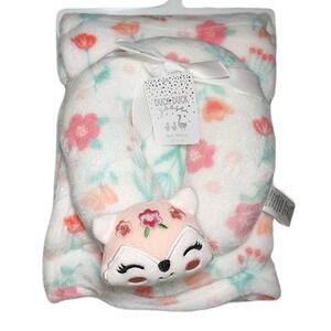 Duck‎ Goose Floral Baby Girl Blanket Fox Neck Support Set Plush Cat Lovey NWT